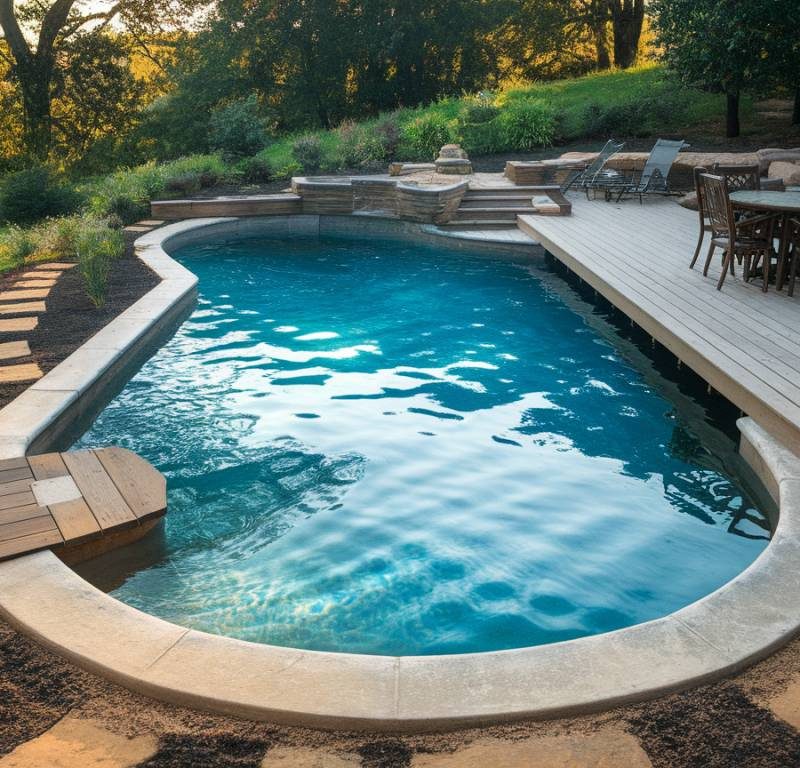 Les avantages et inconvénients d'une piscine en béton semi-enterrée : un compromis idéal ?