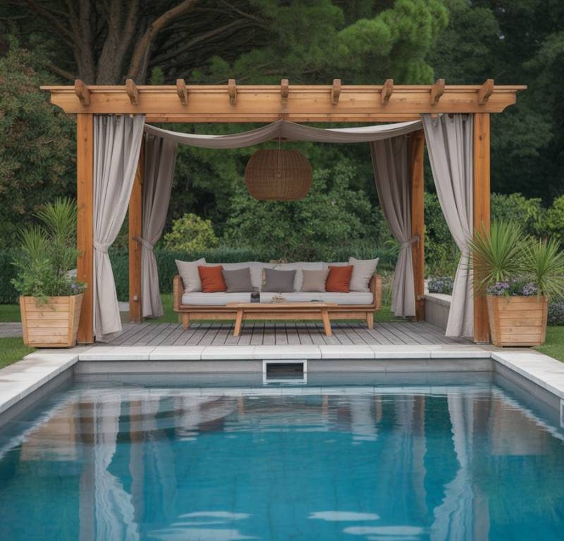 Pergola sur piscine : solutions, matériaux et règles à connaître pour couvrir partiellement son bassin