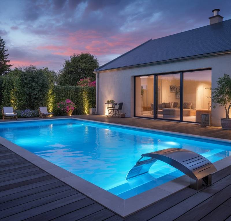 Éclairage de piscine en béton : comment concevoir un éclairage LED esthétique, sécurisé et économe en énergie