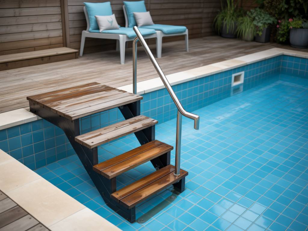 Escalier de piscine en béton : concevoir un accès confortable, esthétique et sécurisé